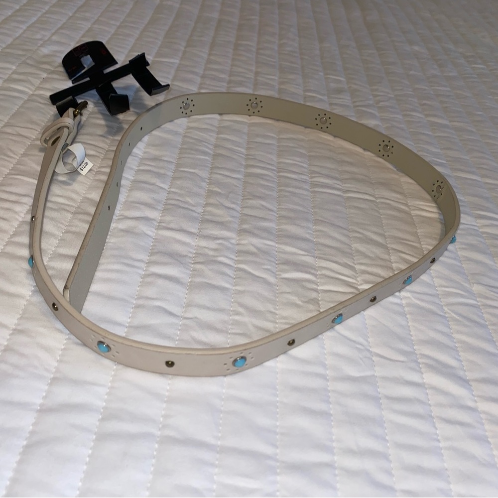 Cream and turquoise belt